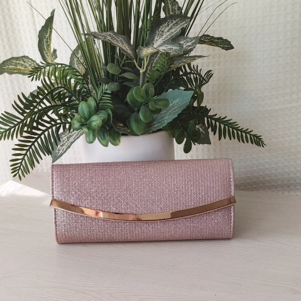 Charming Charlie RSVP Pink Sparkly Clutch